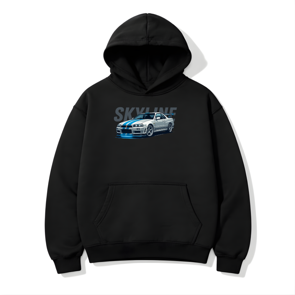 Nissan GTR Skyline: Black Oversized Hoodie - Image 3